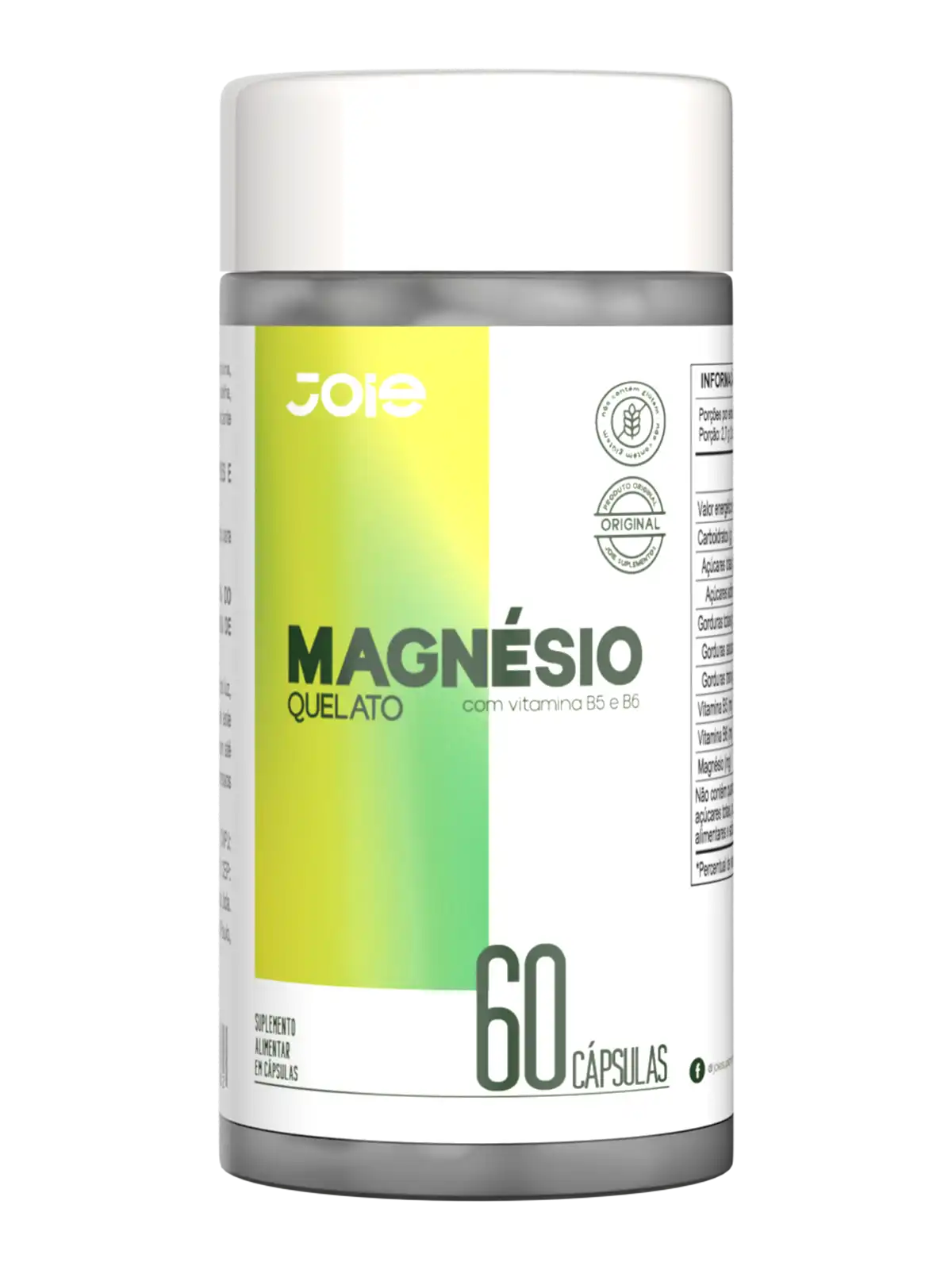 Frasco do Magnésio Quelato Joie com 60 cápsulas